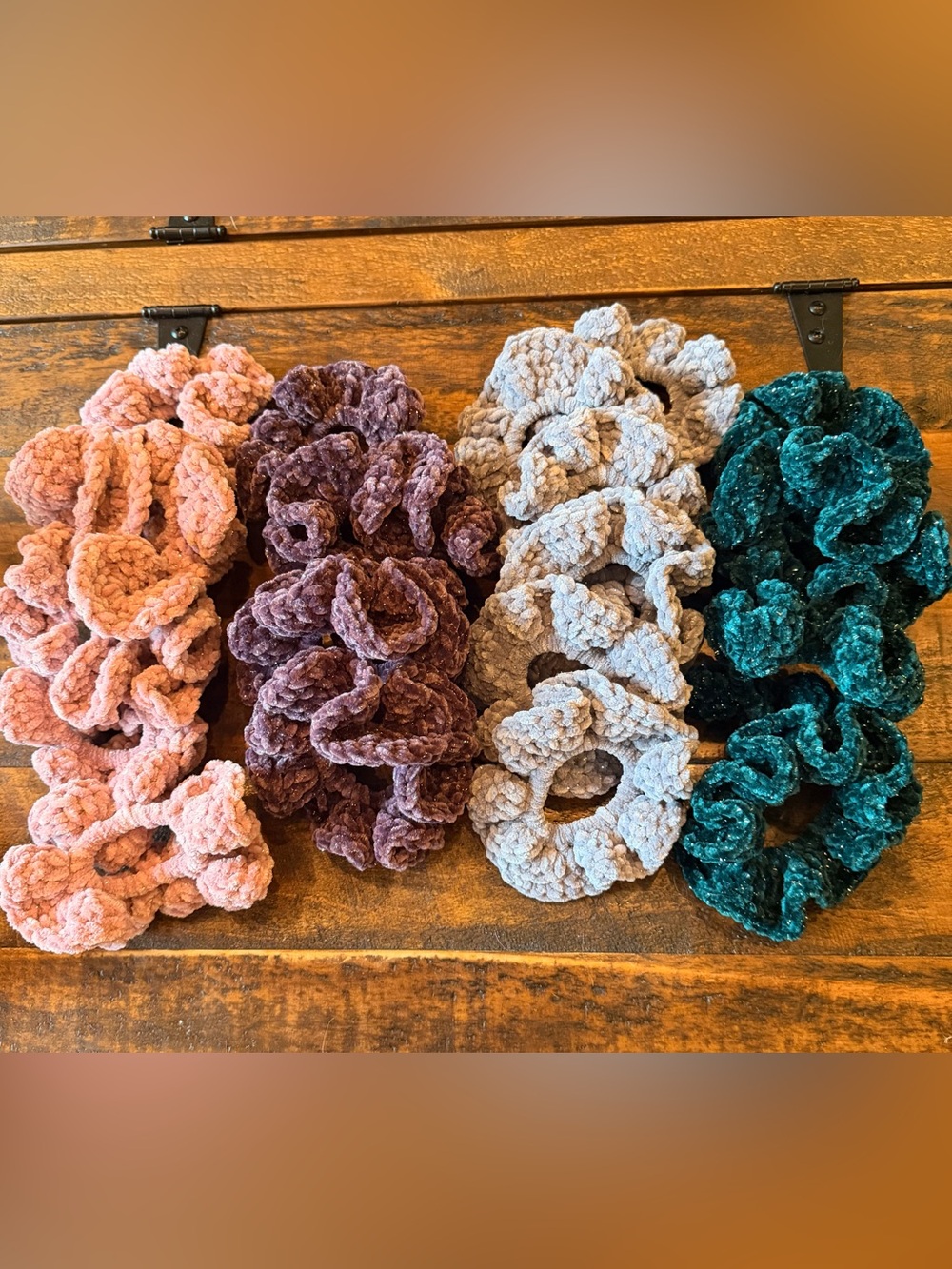 Velvet Crochet Scrunchie 2 Pack - Multi Color